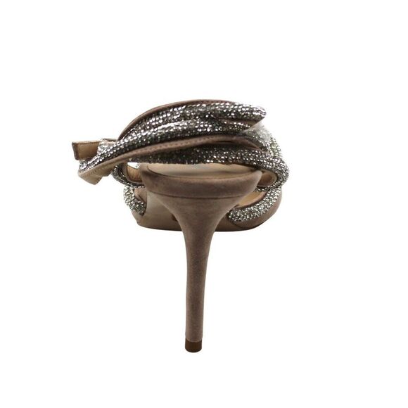 Vhny Womens Claudia Suede Pointed Toe Rhinestone Ankle Strap Wrap Heels Womens - Picture 12 of 16